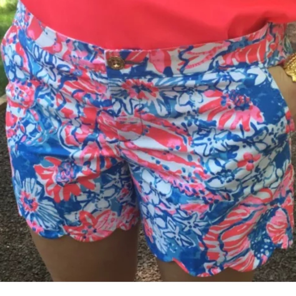 NWT Lilly Pulitzer Buttercup Shorts Bay Blue Pop Pop Glow BRAND NEW NEVER WORN